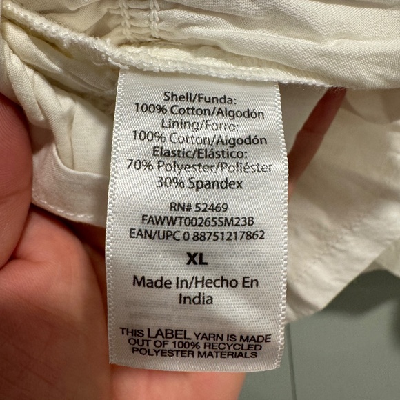 Free Assembly Tank Womens Snow White Ruffle Trim Square Neck Smocked Top-Size XL - Picture 3 of 5